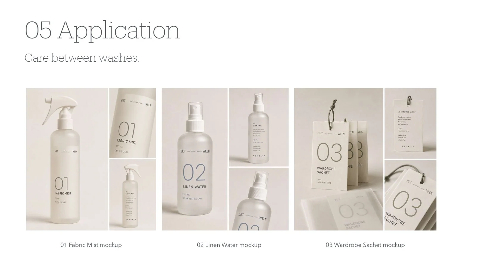 Between product application mockups