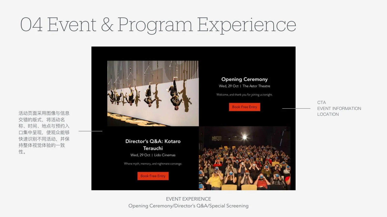 Festival event and programme pages